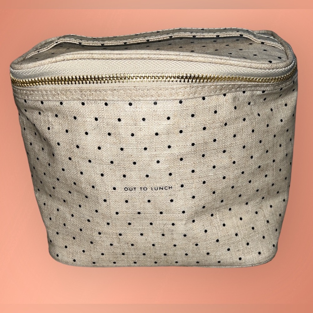KATE SPADE New York Oatmeal Polka Dot " OUT TO LUNCH " Lunch Bag Cooler Tote